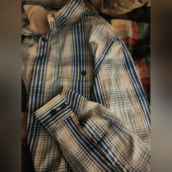 Royal Robbins L blue Striped long sleeve button down shirt - Picture 2 of 4